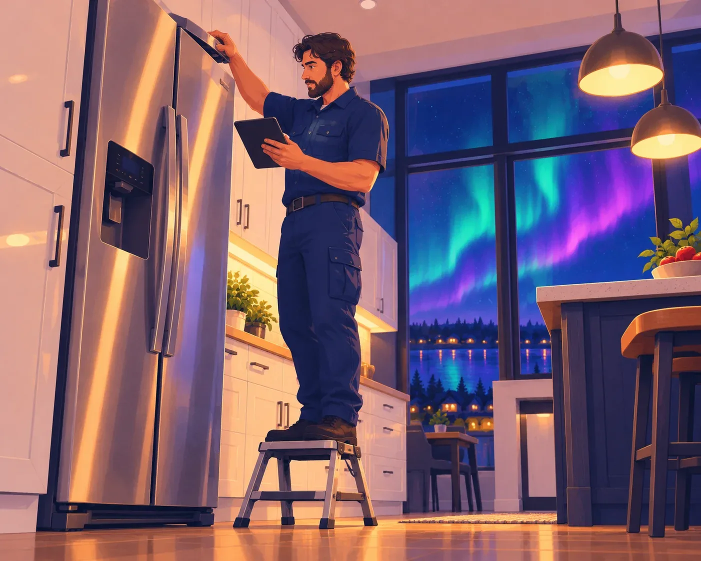 Refrigerator repair in a Barrie, Ontario kitchen
