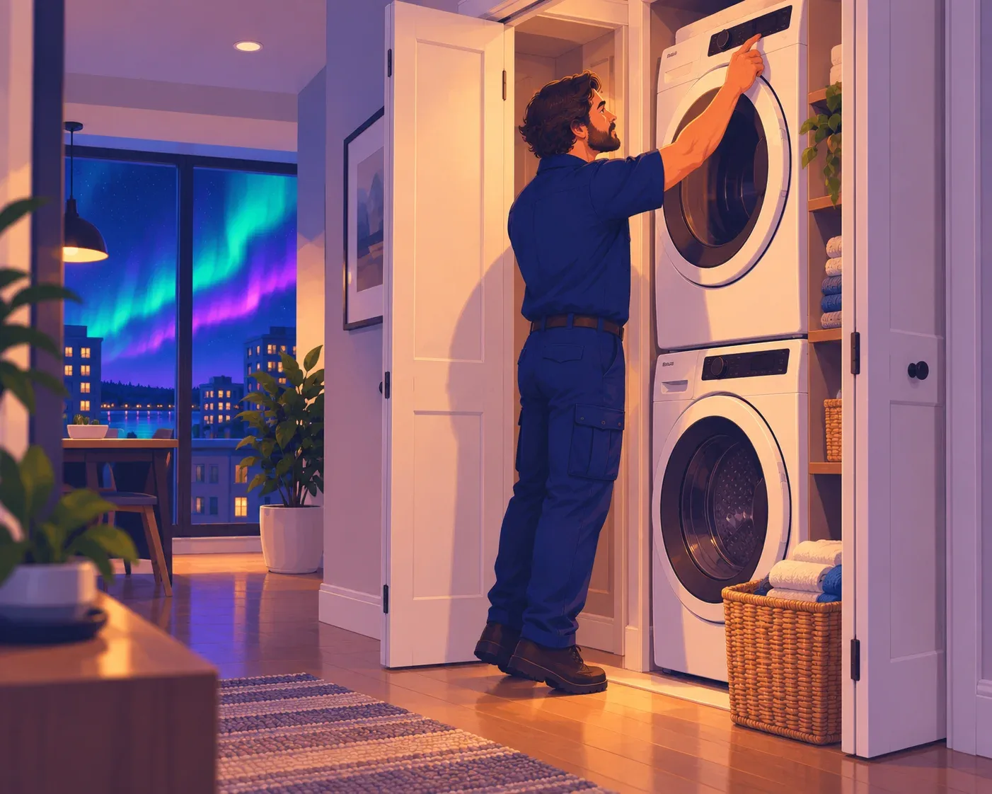 Clothes dryer repair in a Barrie, Ontario laundry room